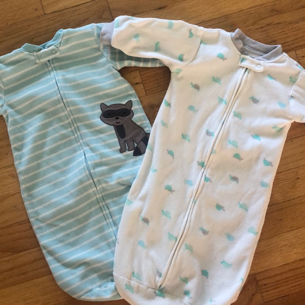 2 Carters microfleece sleep sacks